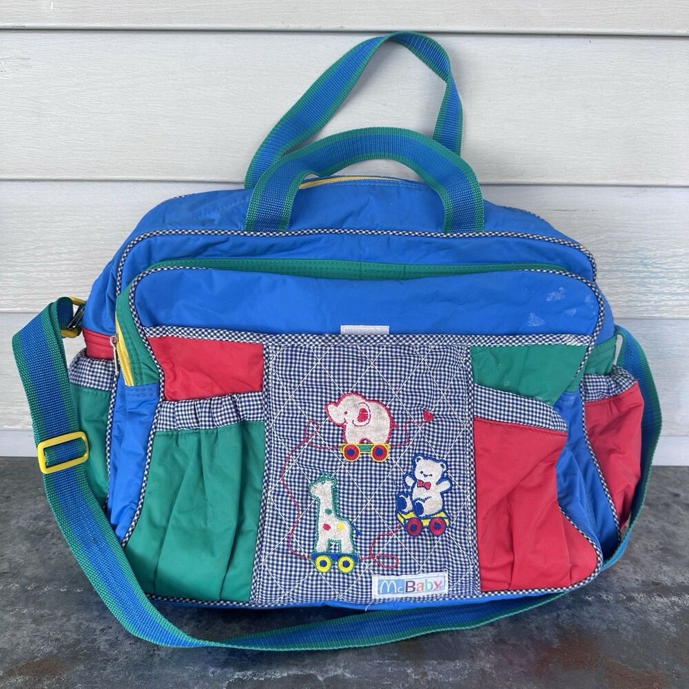 Vintage McBaby Teddy Baby McDonald’s Diaper Bag RARE Embroidered Teddy Bear